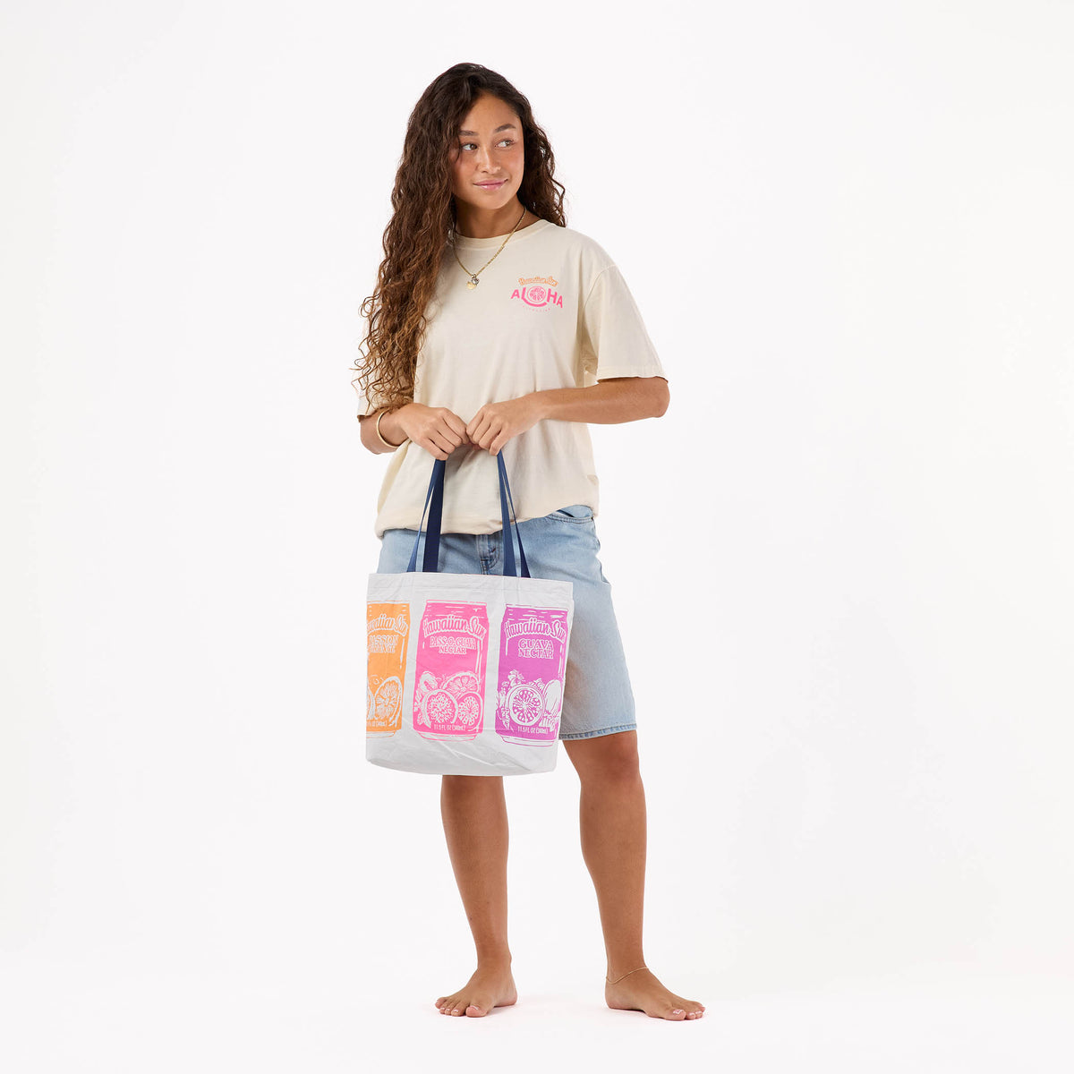 Summertime Reversible Tote in POG on Navy